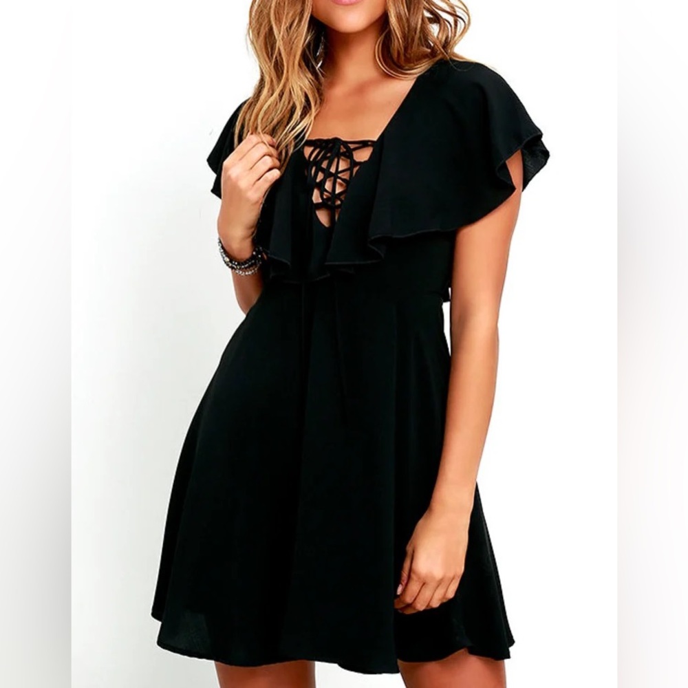 Black Lace-up Dress from Lulu’s
